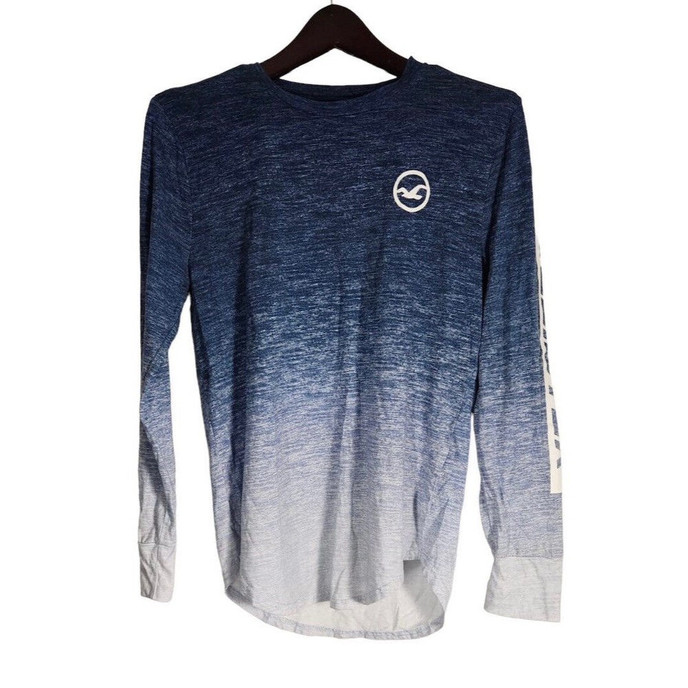 Hollister  Men's Blue Pullover Comfort Crew Neck‎ Long Sleeves T-Shirt Size XS